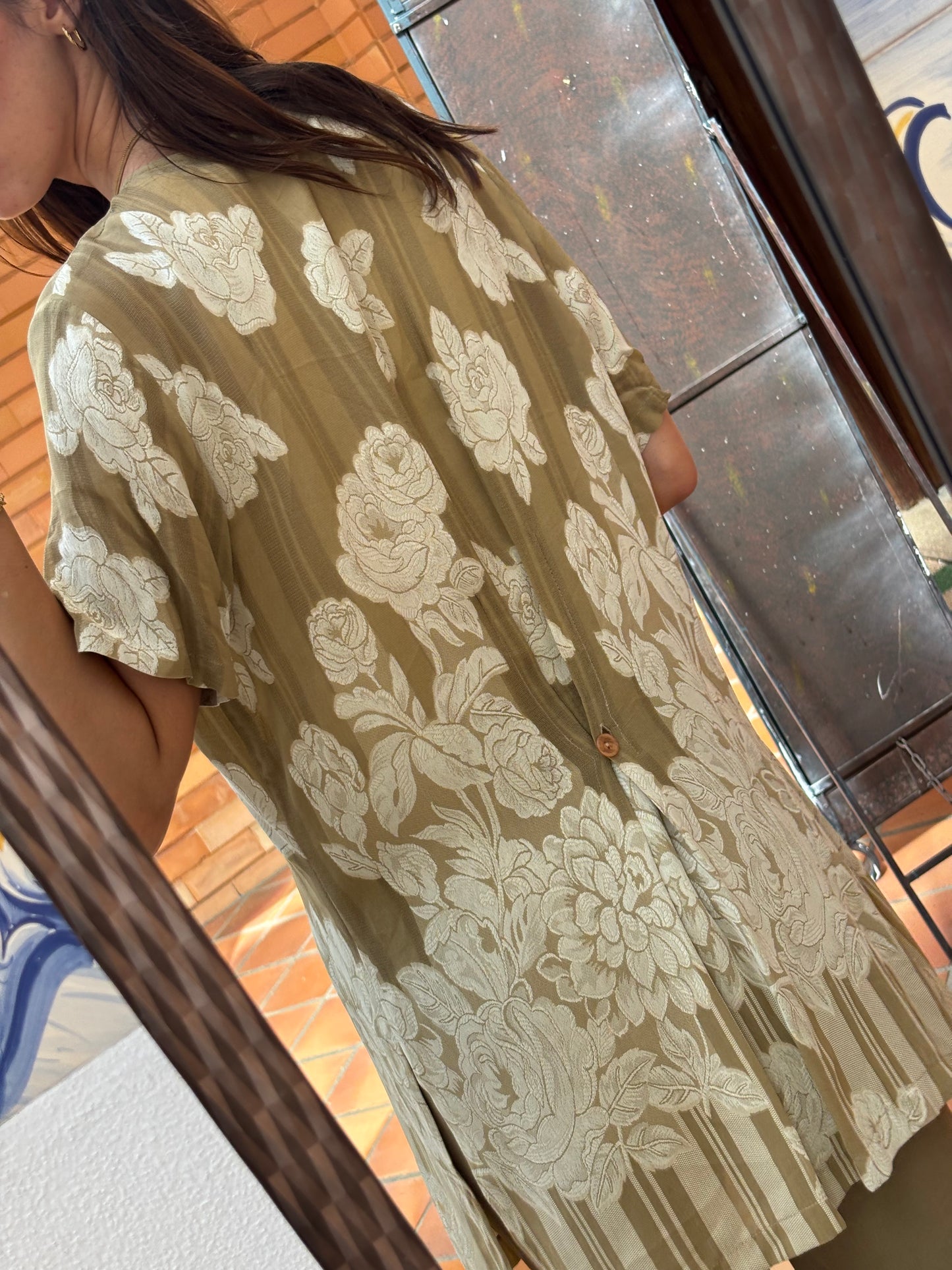 Camisa Verde Floral Vintage
