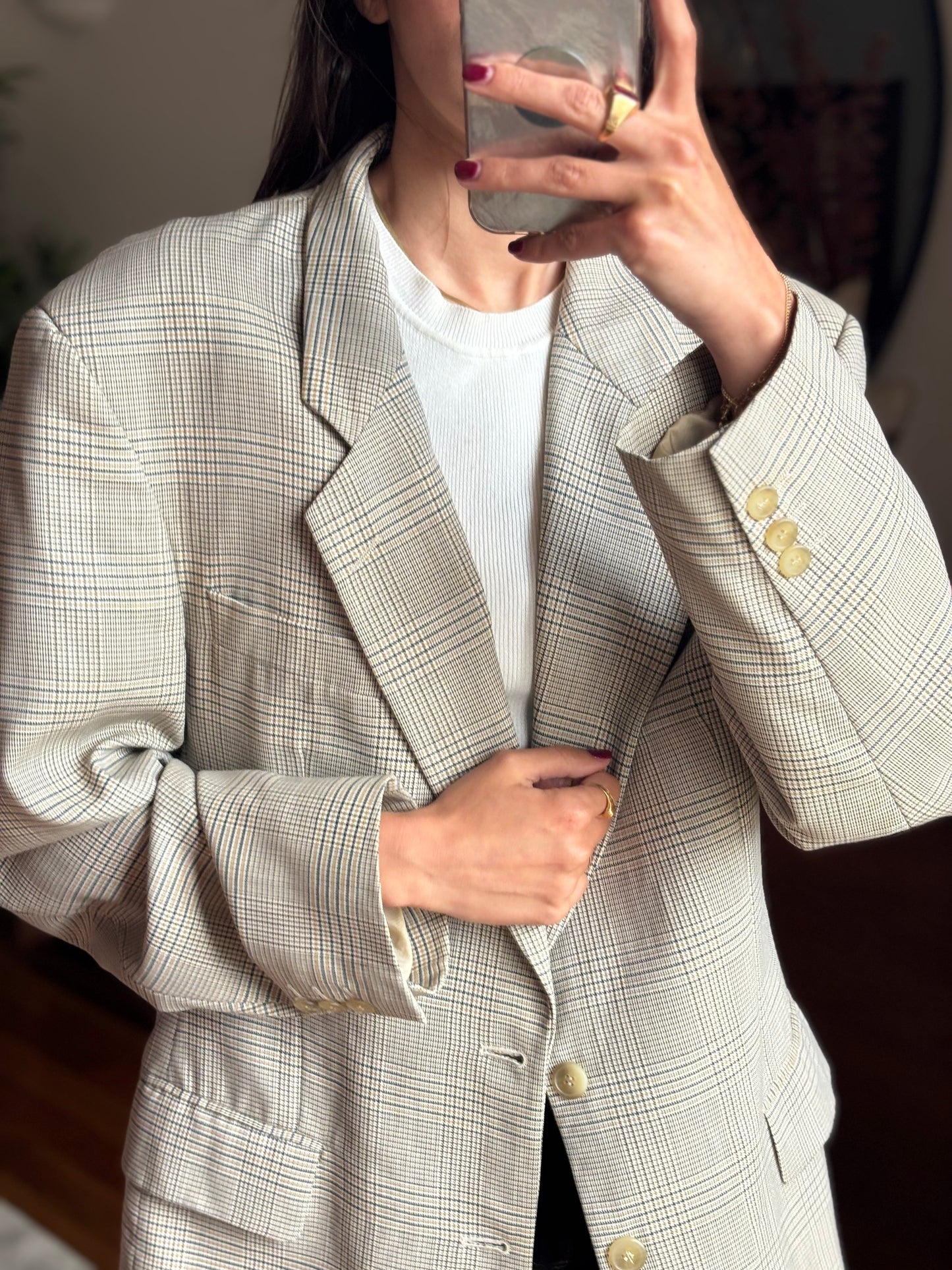 Blazer Xadrez Trevira e Lã