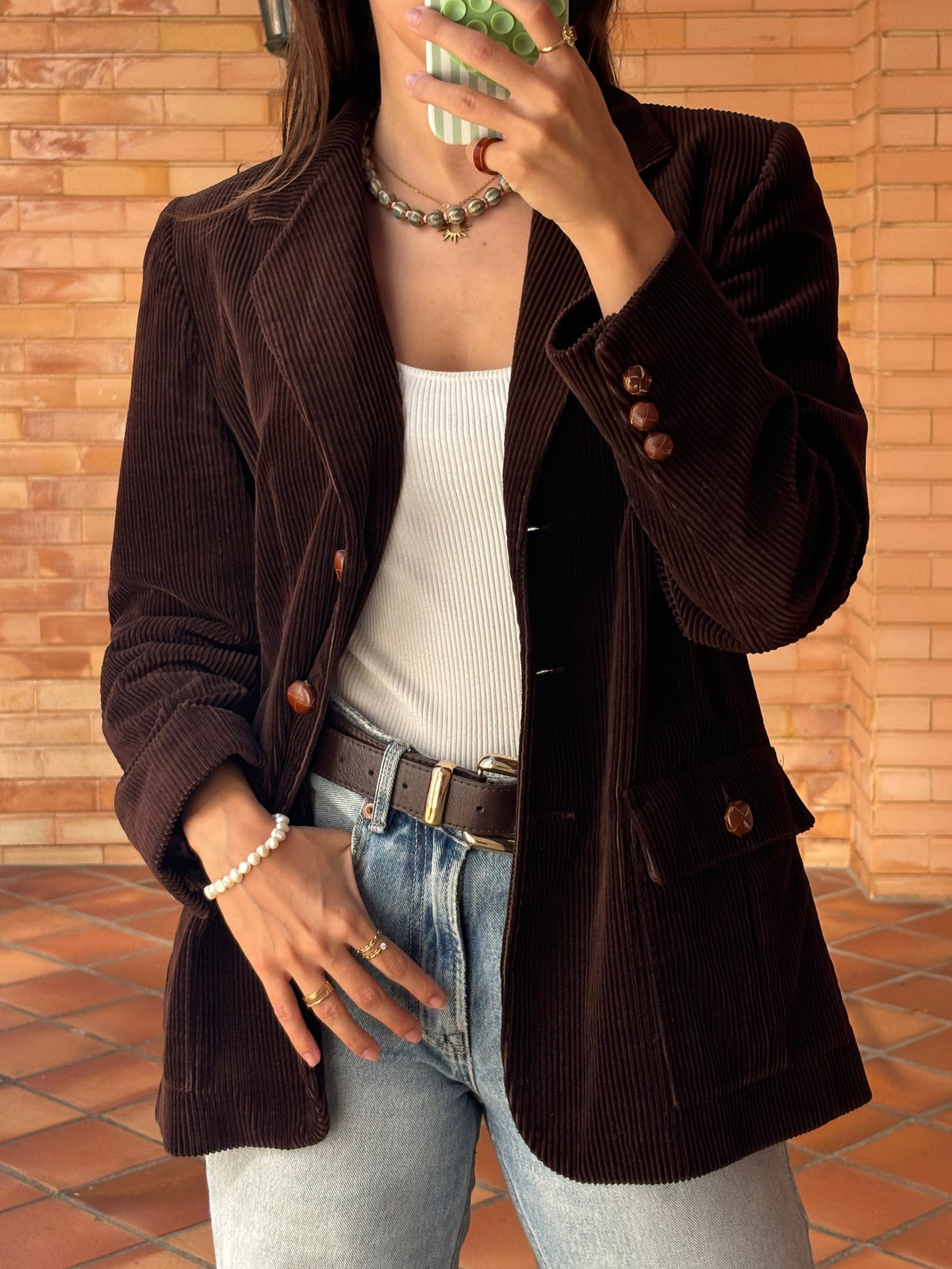 Blazer Bombazine Chocolate em Algodão
