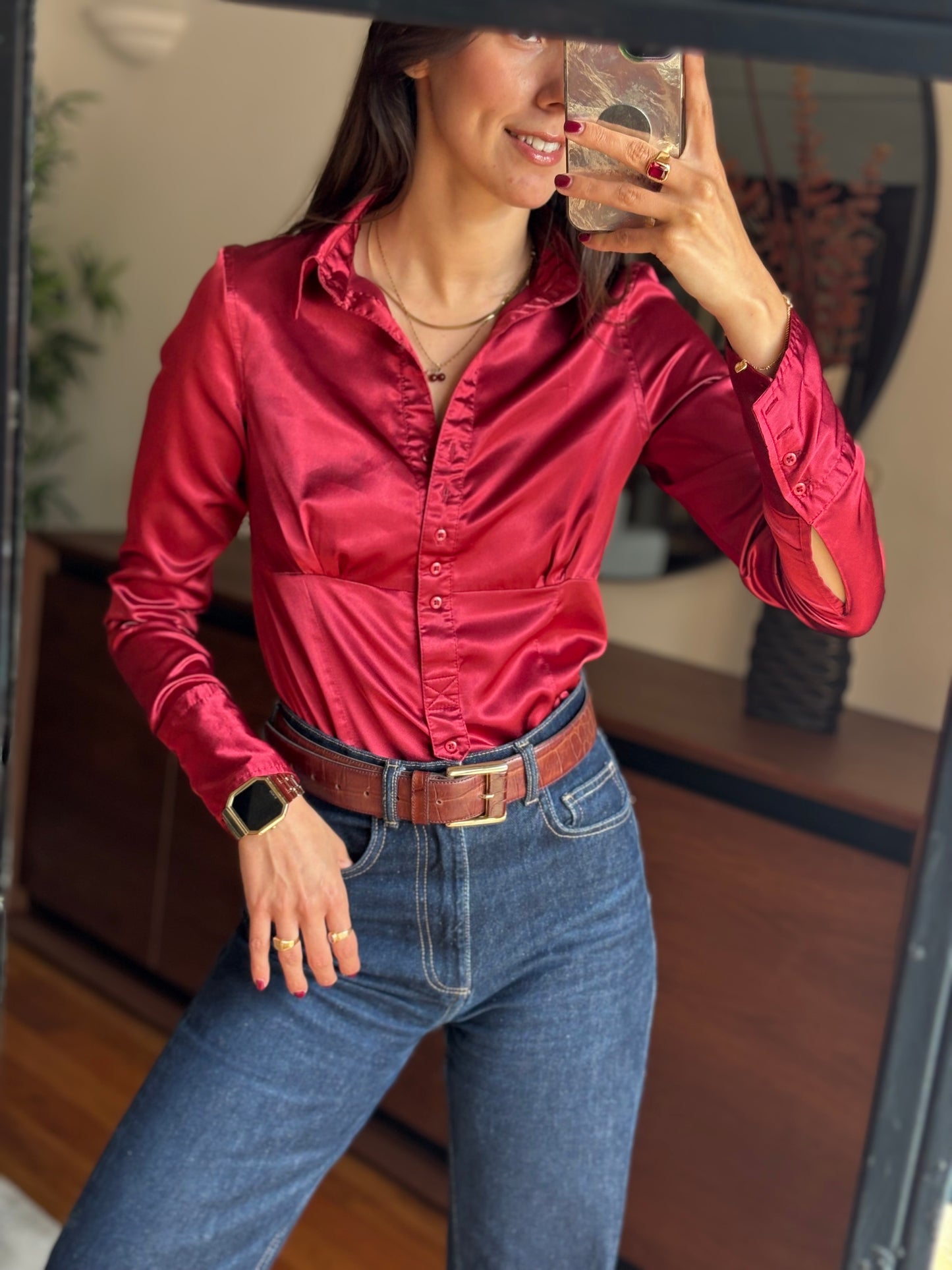 Camisa Acetinada