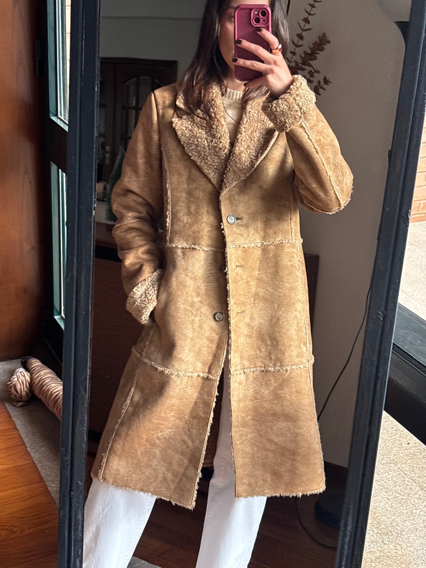 Casaco Shearling Camel Vintage