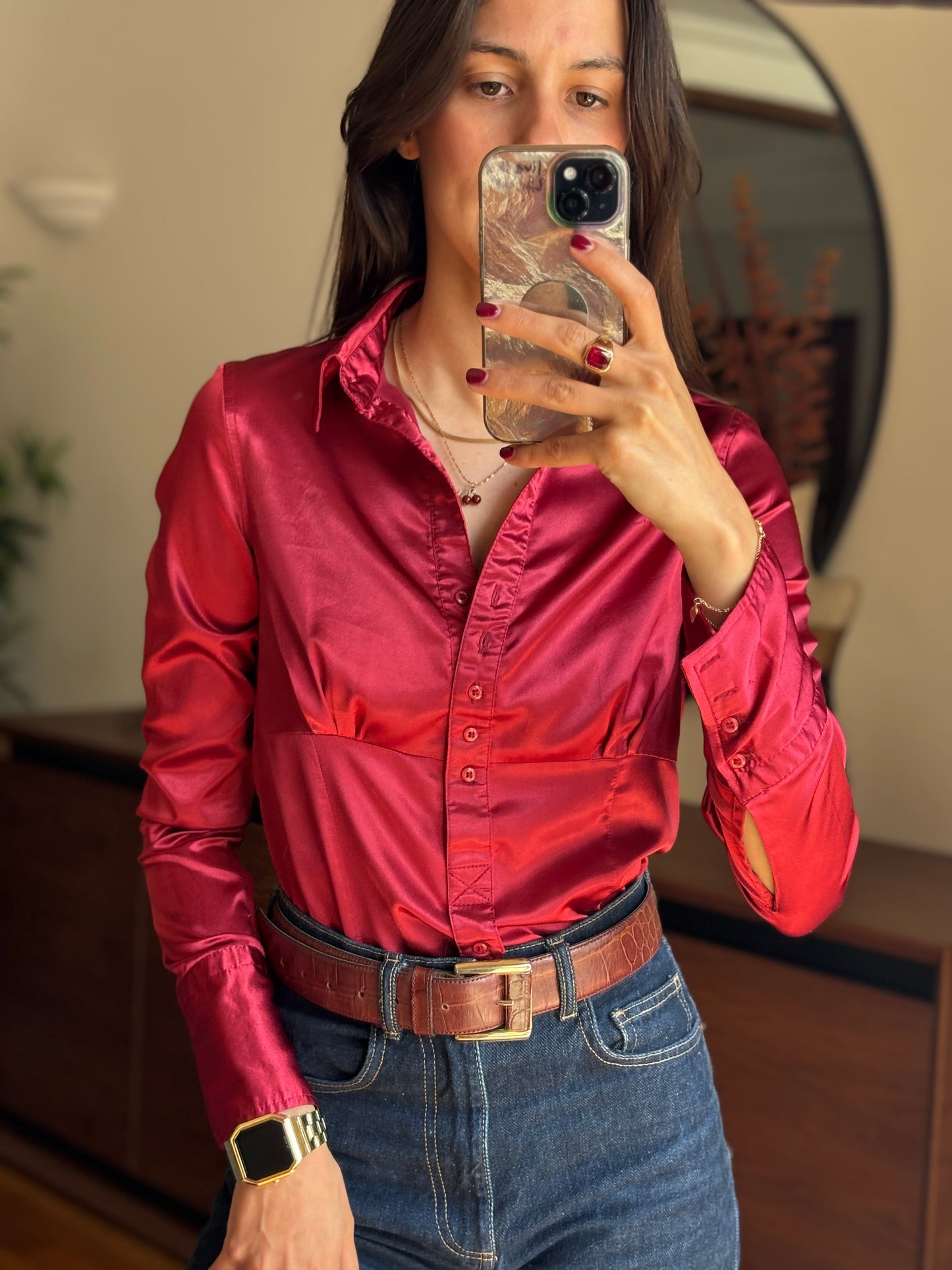 Camisa Acetinada