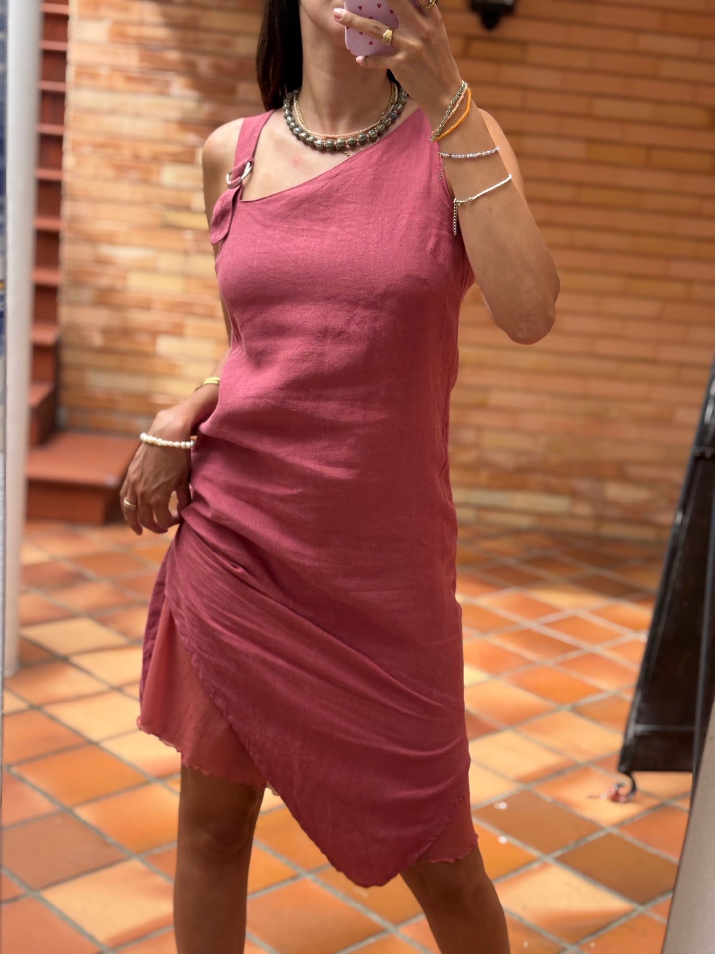 Vestido Linho Assimétrico