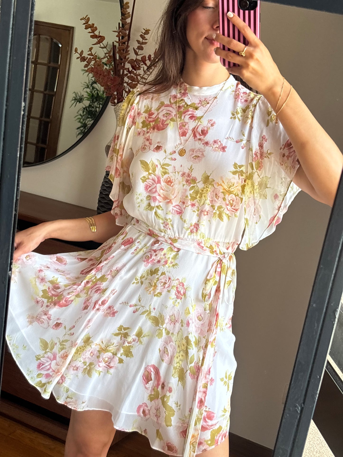Vestido Floral Costas Abertas