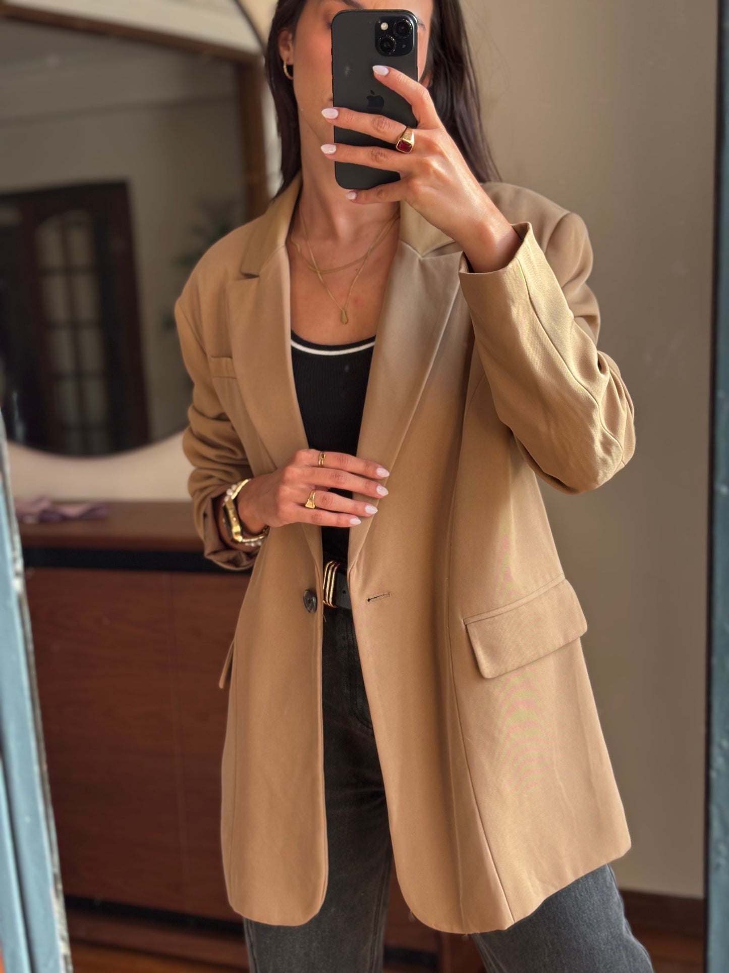 Blazer Camel Stradivarius