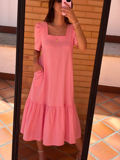 Vestido Midi com Bolsos