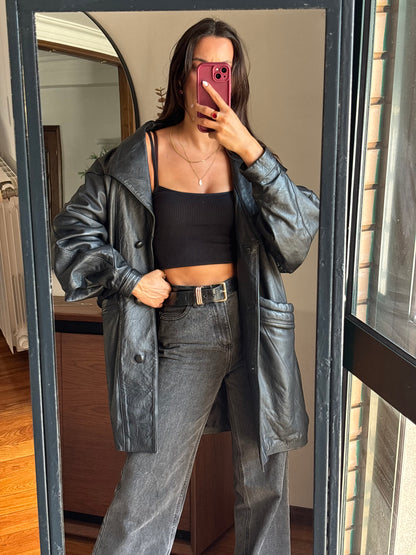 Casacão Vintage em Pele