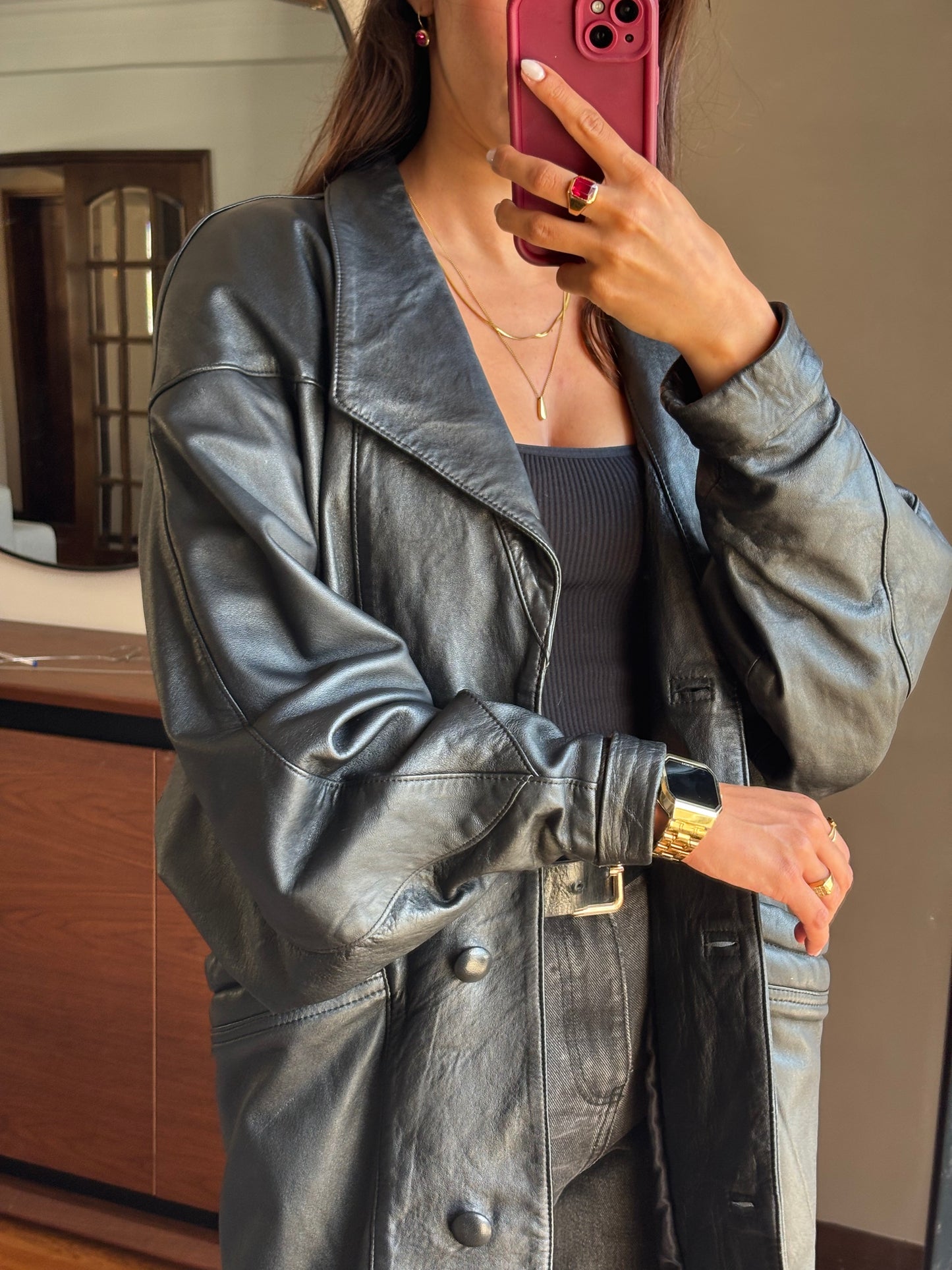 Casacão Vintage em Pele