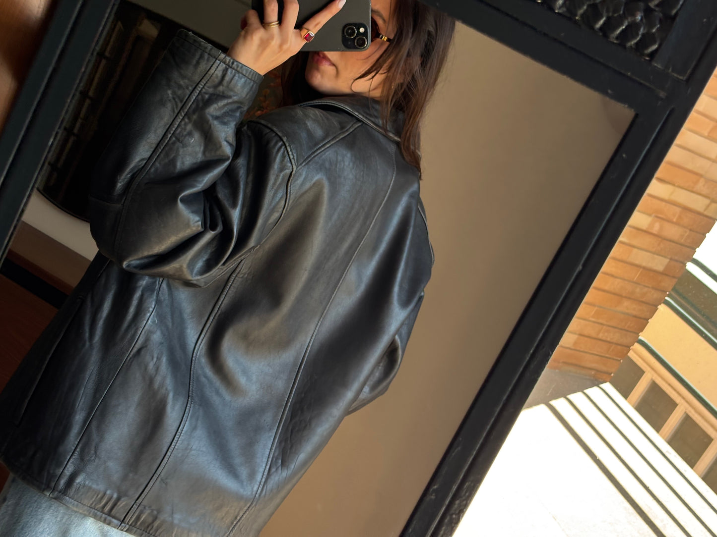 KNOLES & CARTER GENUINE ITALIAN LAMBSKIN LEATHER JACKET