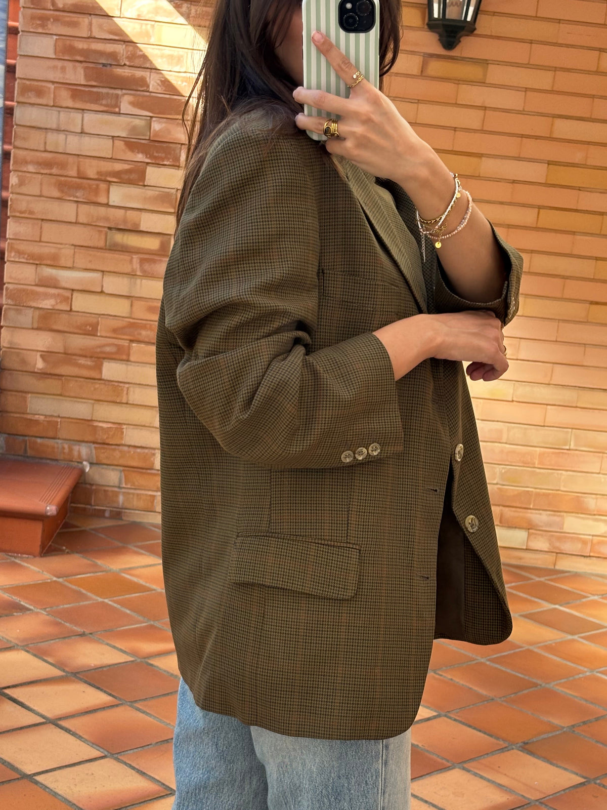Blazer Vintage Xadrez Verde-Oliva