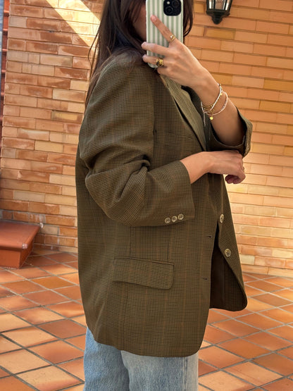Blazer Vintage Xadrez Verde-Oliva