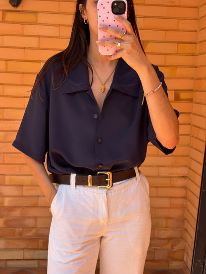 Camisa Acetinada Vintage