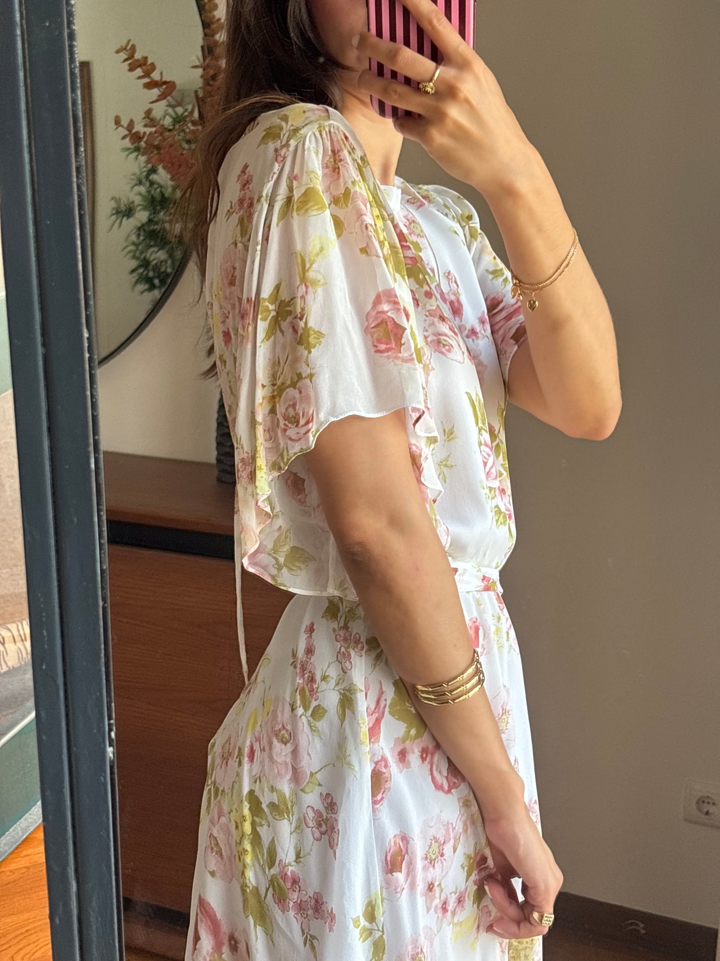 Vestido Floral Costas Abertas