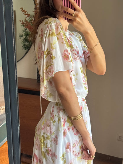 Vestido Floral Costas Abertas