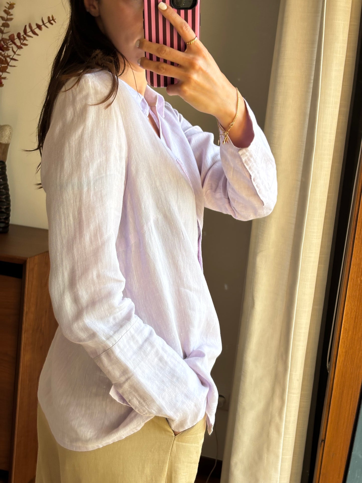 Camisa Lilás 100%Linho