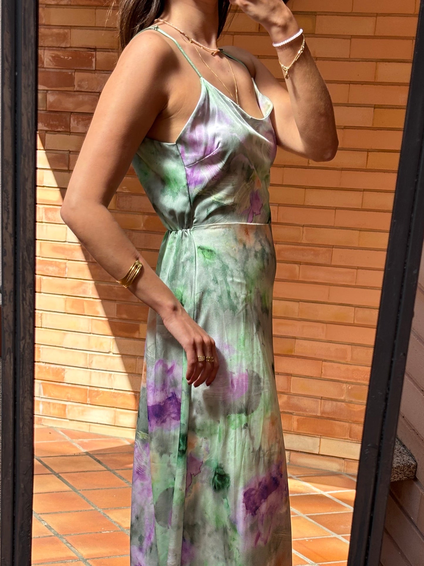 Conjunto Satin Estampado Floral Aquarela