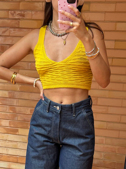 Top Tricot Amarelo Mostarda