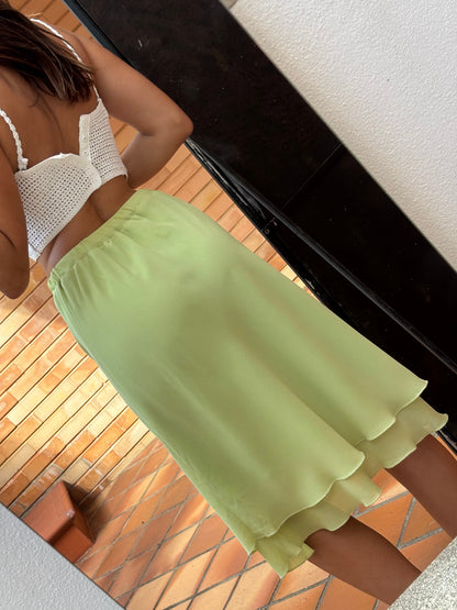 Saia Verde-Lima Acetinada