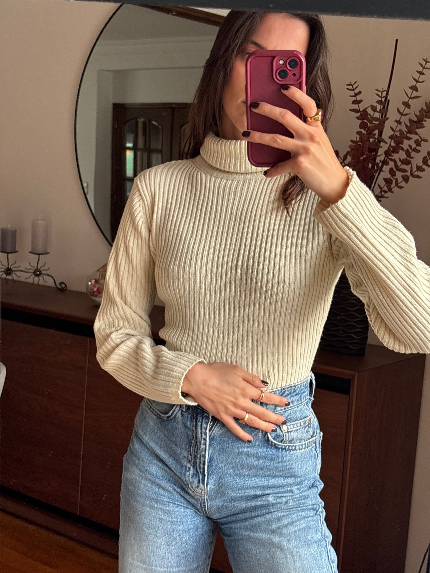 Malha Canelada Creme