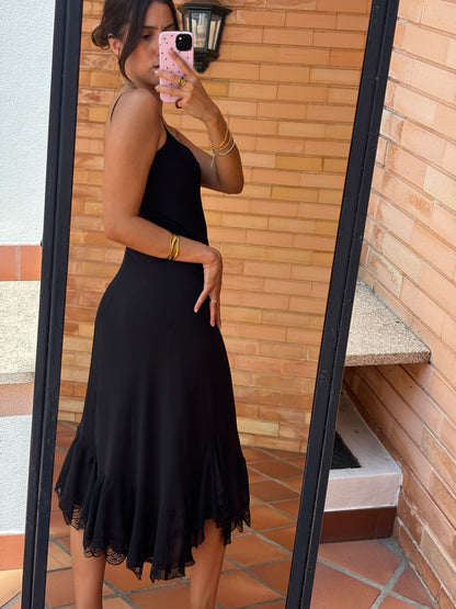 Vestido Preto Renda Mango