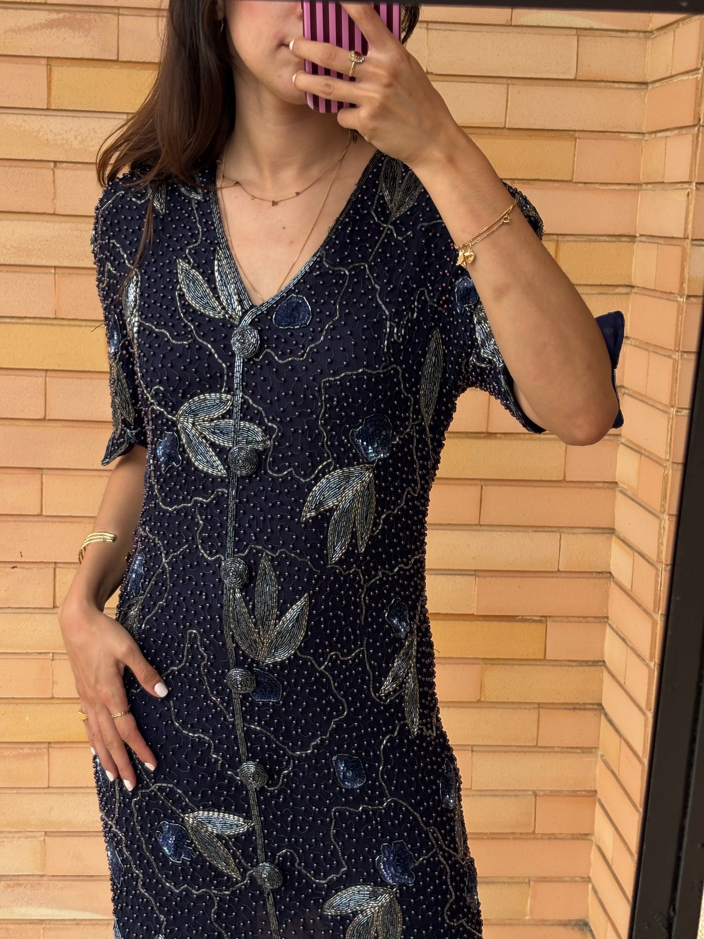 Vestido Lori Ann Montreal em Seda com Missangas