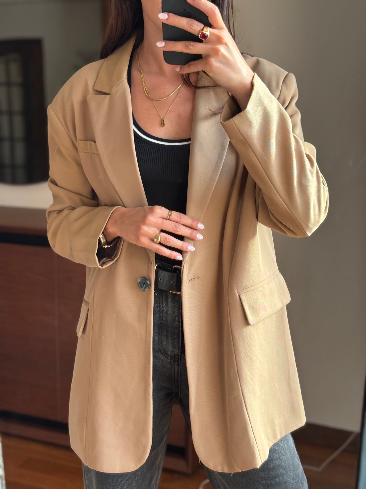 Blazer Camel Stradivarius