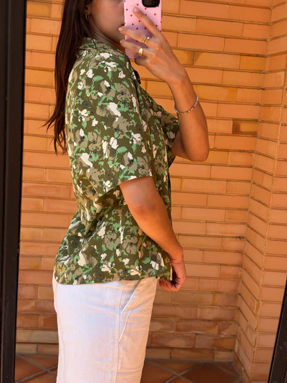 Camisa Verde Floral Vintage