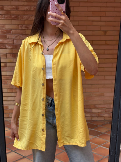 Camisa Vintage Amarela Oversized