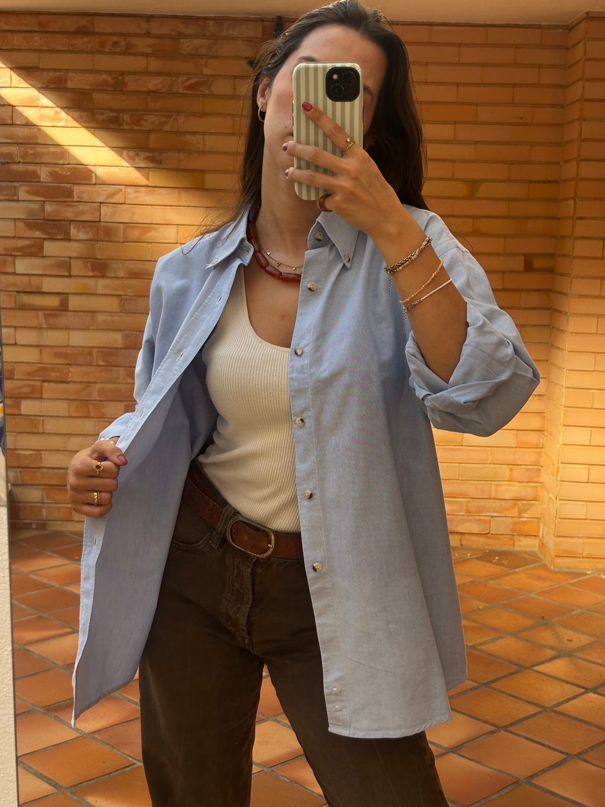 Camisa Quebramar Azul Clássica em Algodão