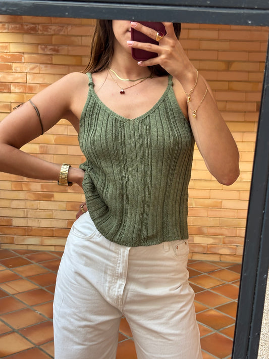 Top Malha Canelado