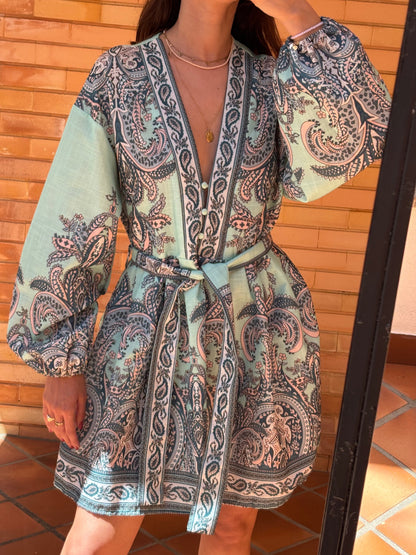 Vestido Curto Paisley Mochy