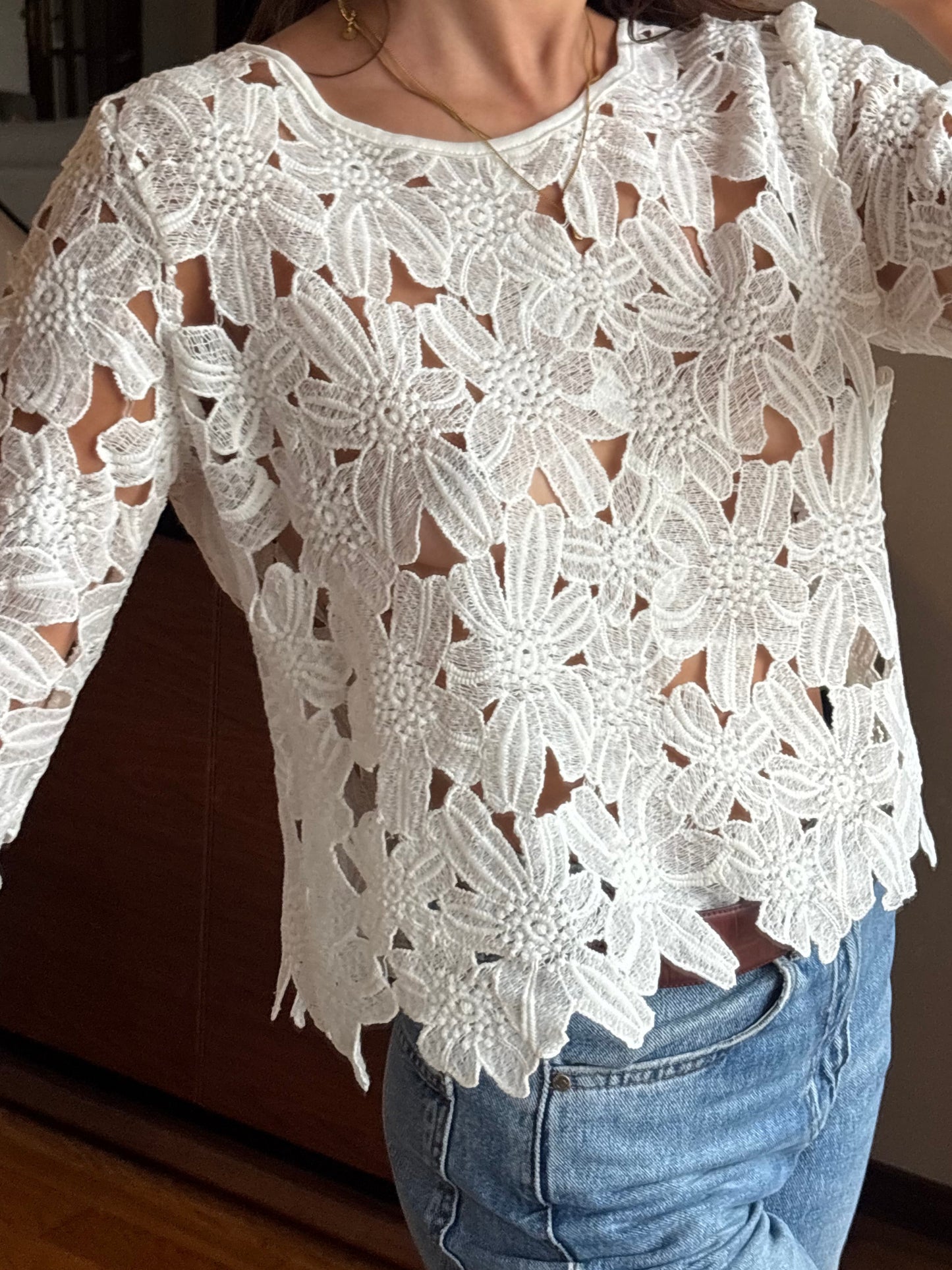 Blusa Floral Rendada