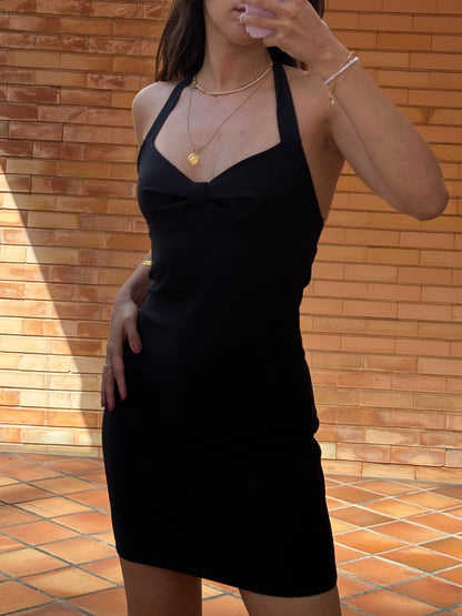 Vestido Preto Halter Com Laço