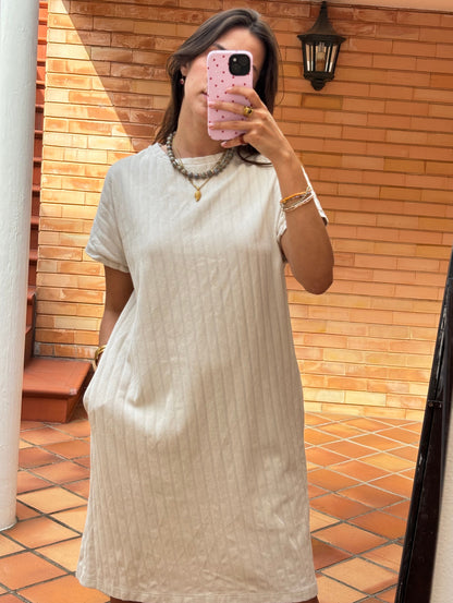 Vestido Creme Algodão