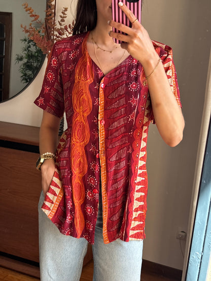 Camisa Vintage Tribal Vermelha