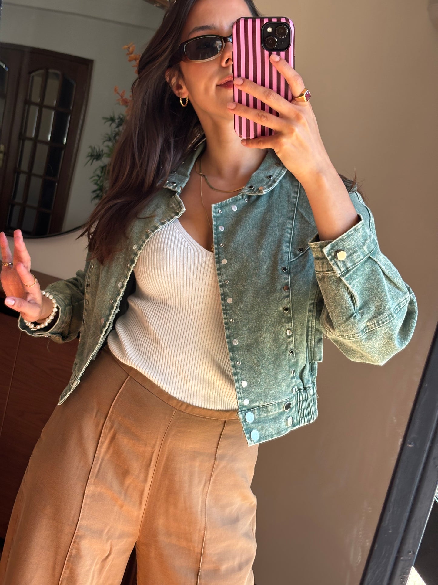 Casaco Denim com Studs NOVO