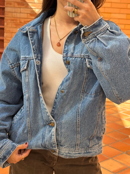 Casaco de Ganga Oversized em Algodão com Forro Estampado