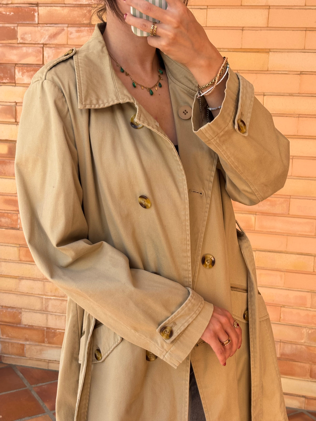 Trench Cortefiel Camel Clássico em Algodão