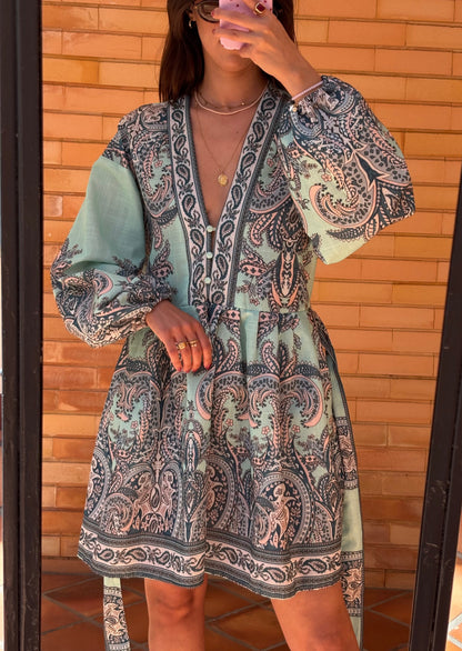 Vestido Curto Paisley Mochy