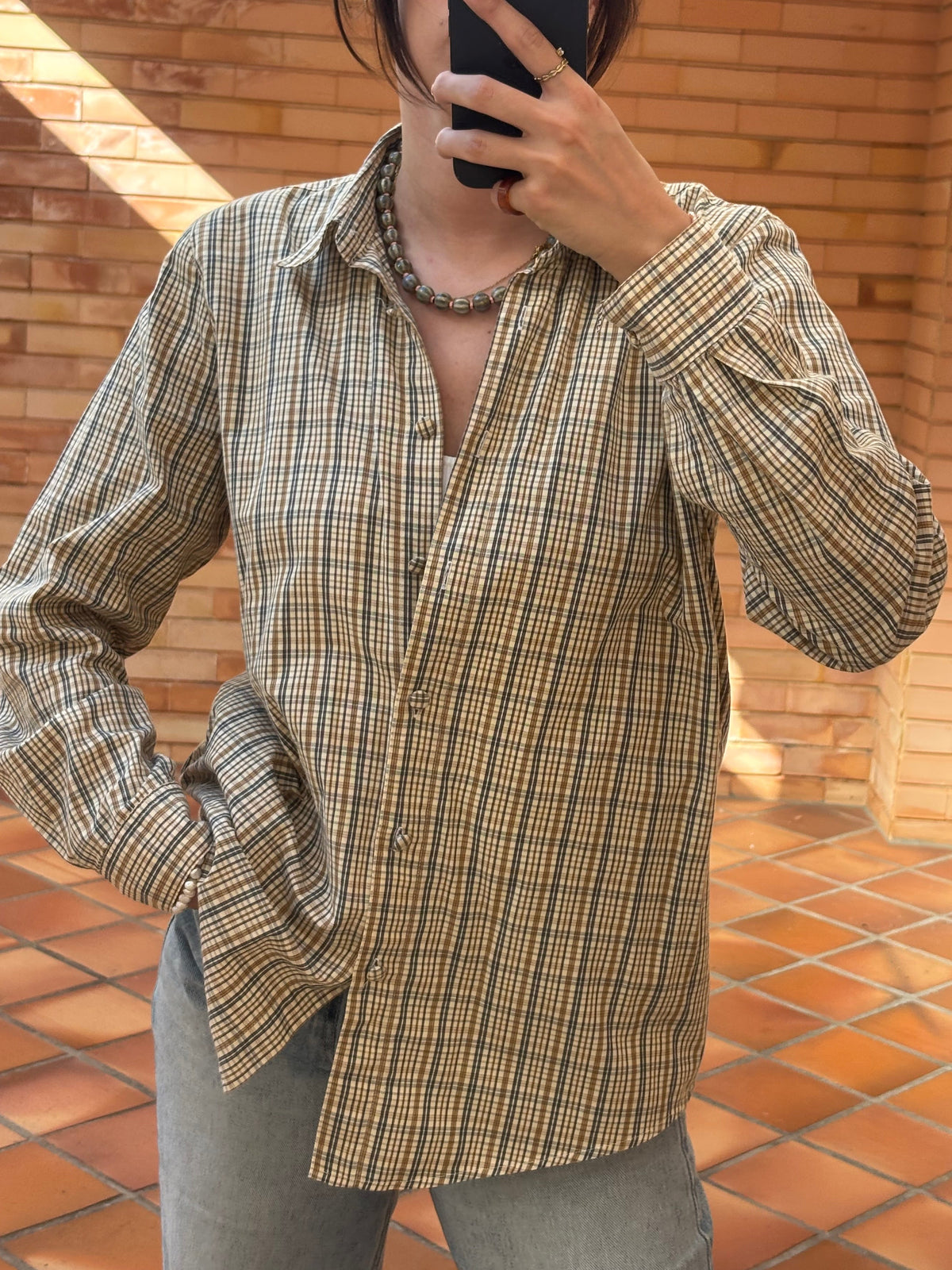 Camisa Xadrez Vintage em Algodão
