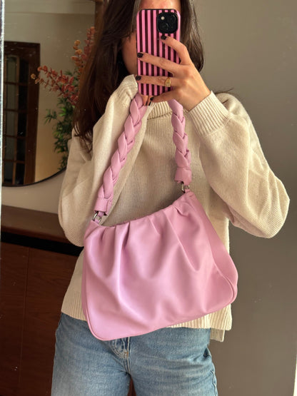 Mala Rosa Trançada Bershka