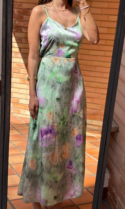 Conjunto Satin Estampado Floral Aquarela