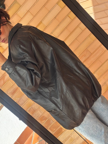 Casaco de Pele Royal Leather Preto com Fivelas