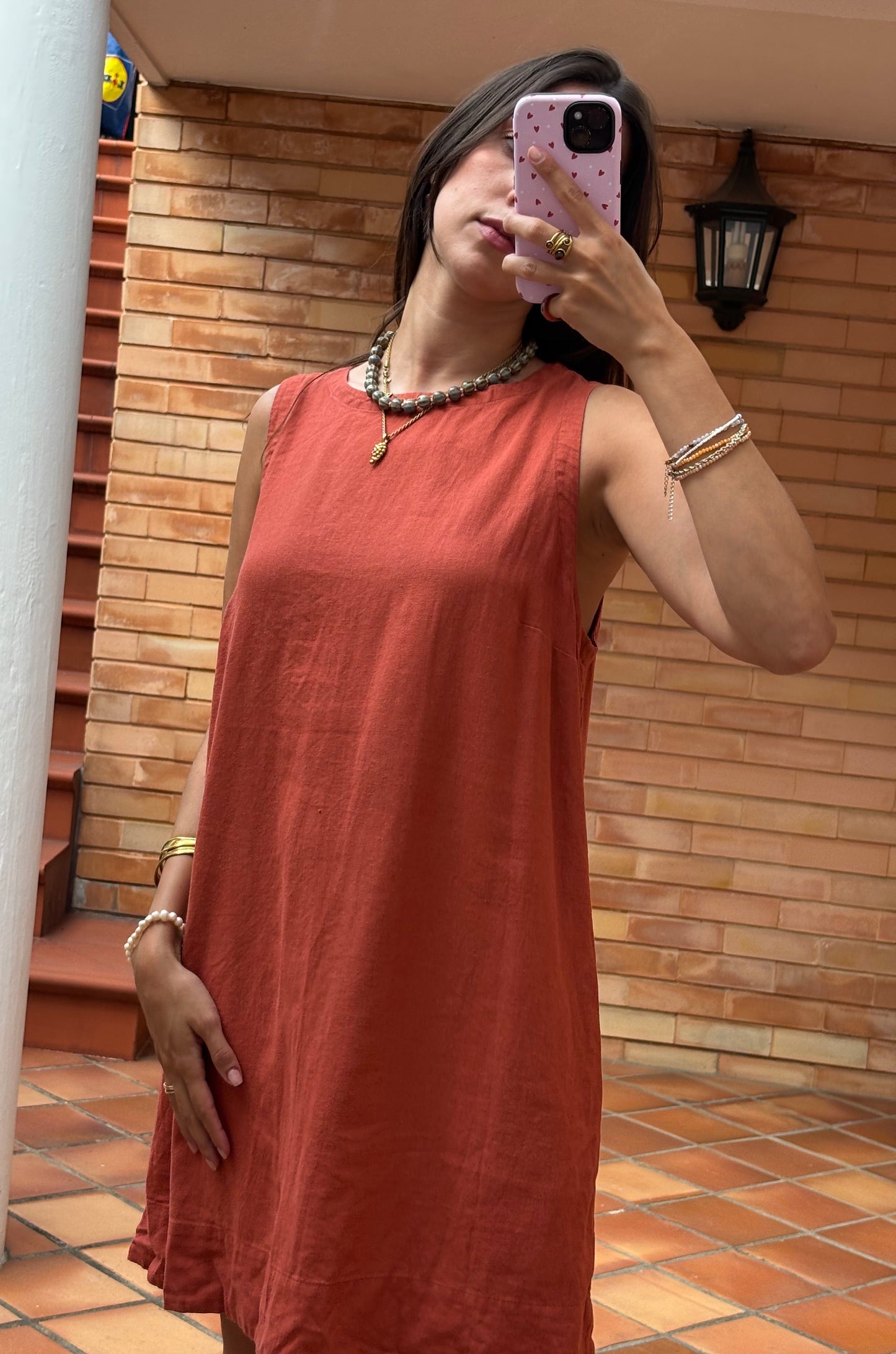 Vestido Terracota Linho