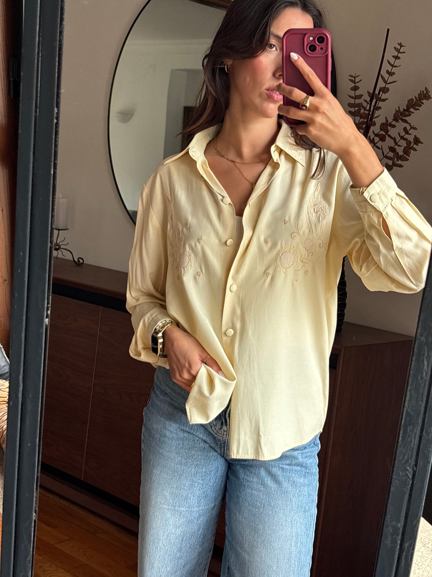 Camisa Vintage com Bordados