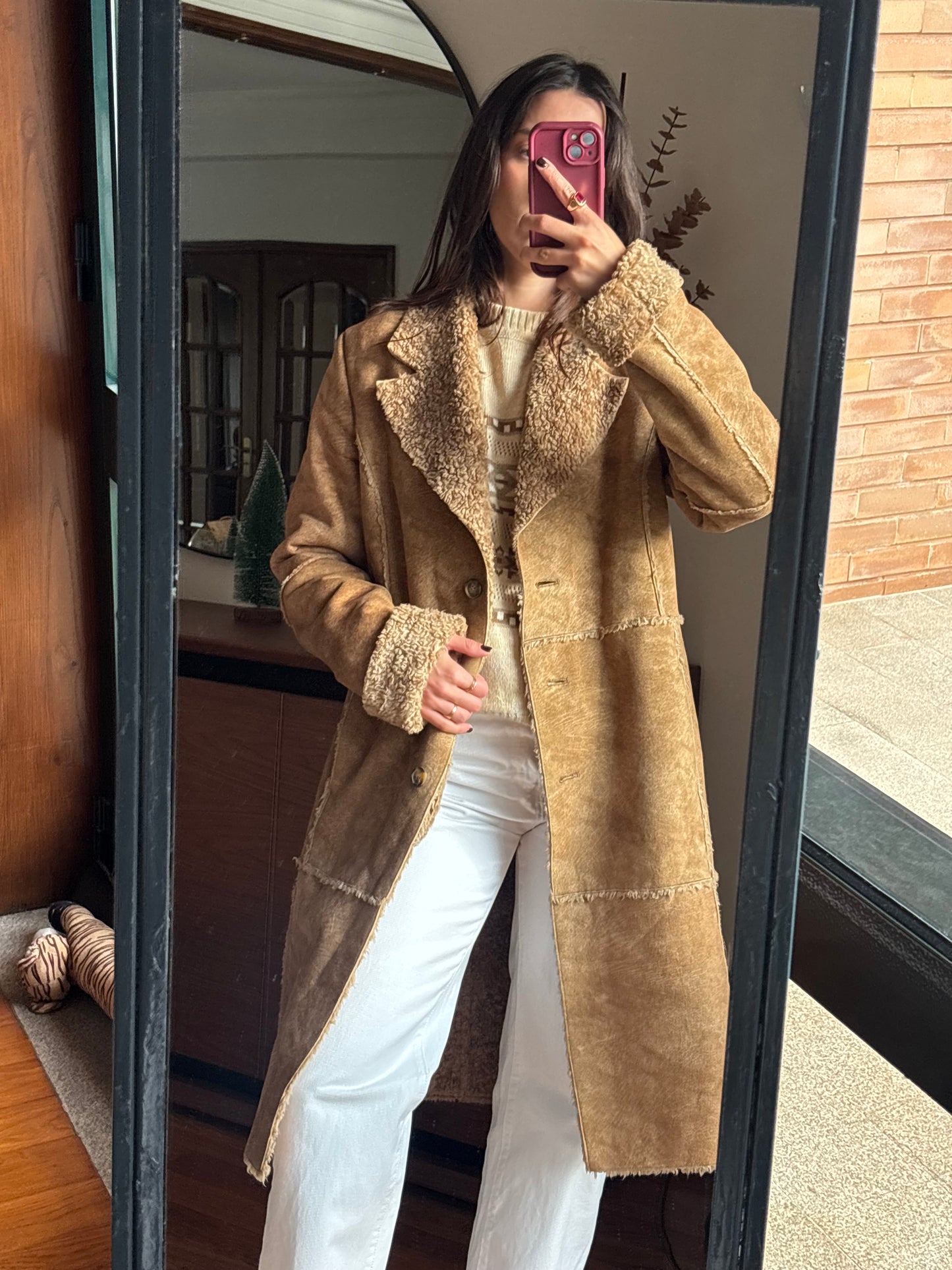 Casaco Shearling Camel Vintage