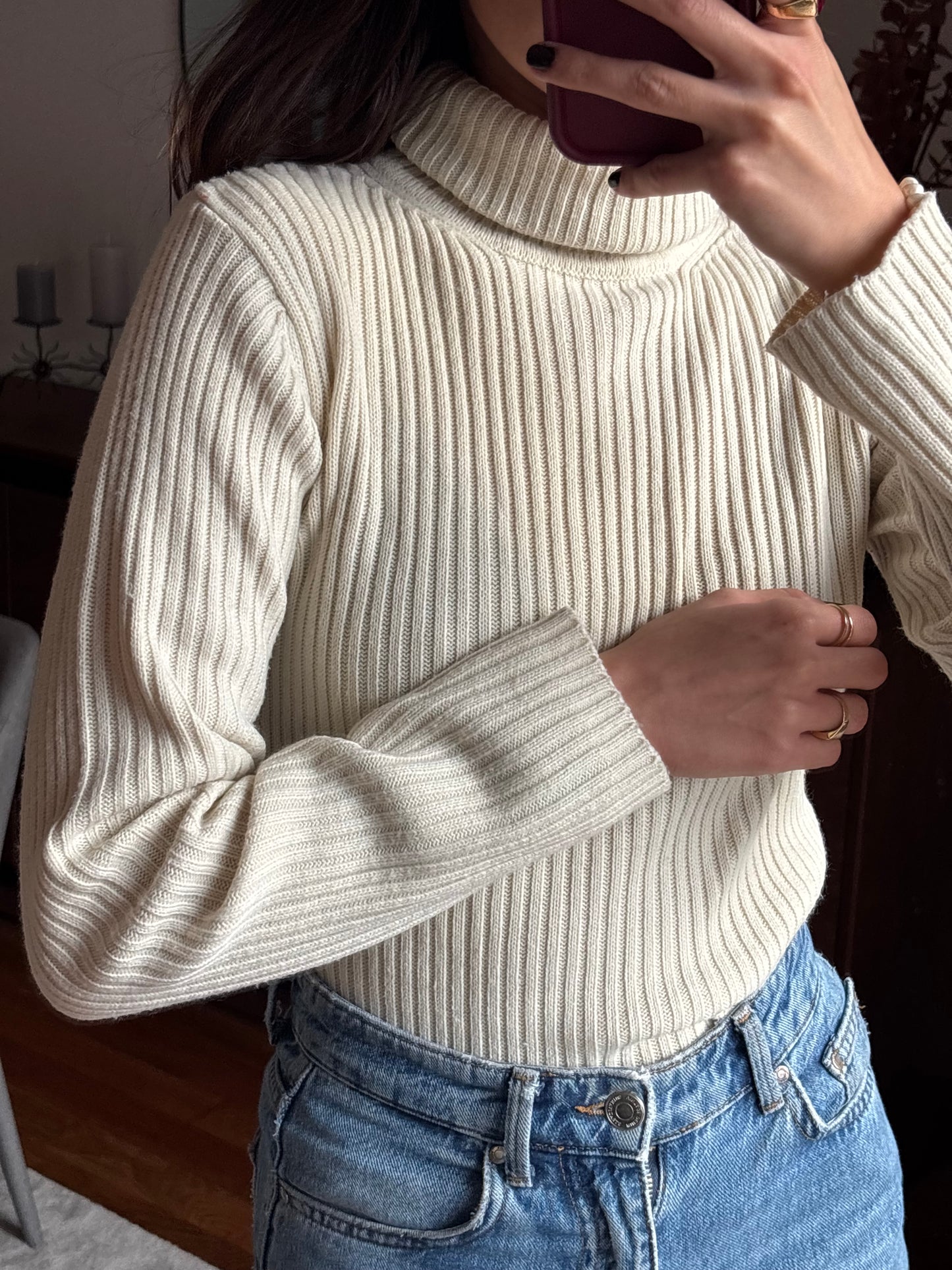 Malha Canelada Creme