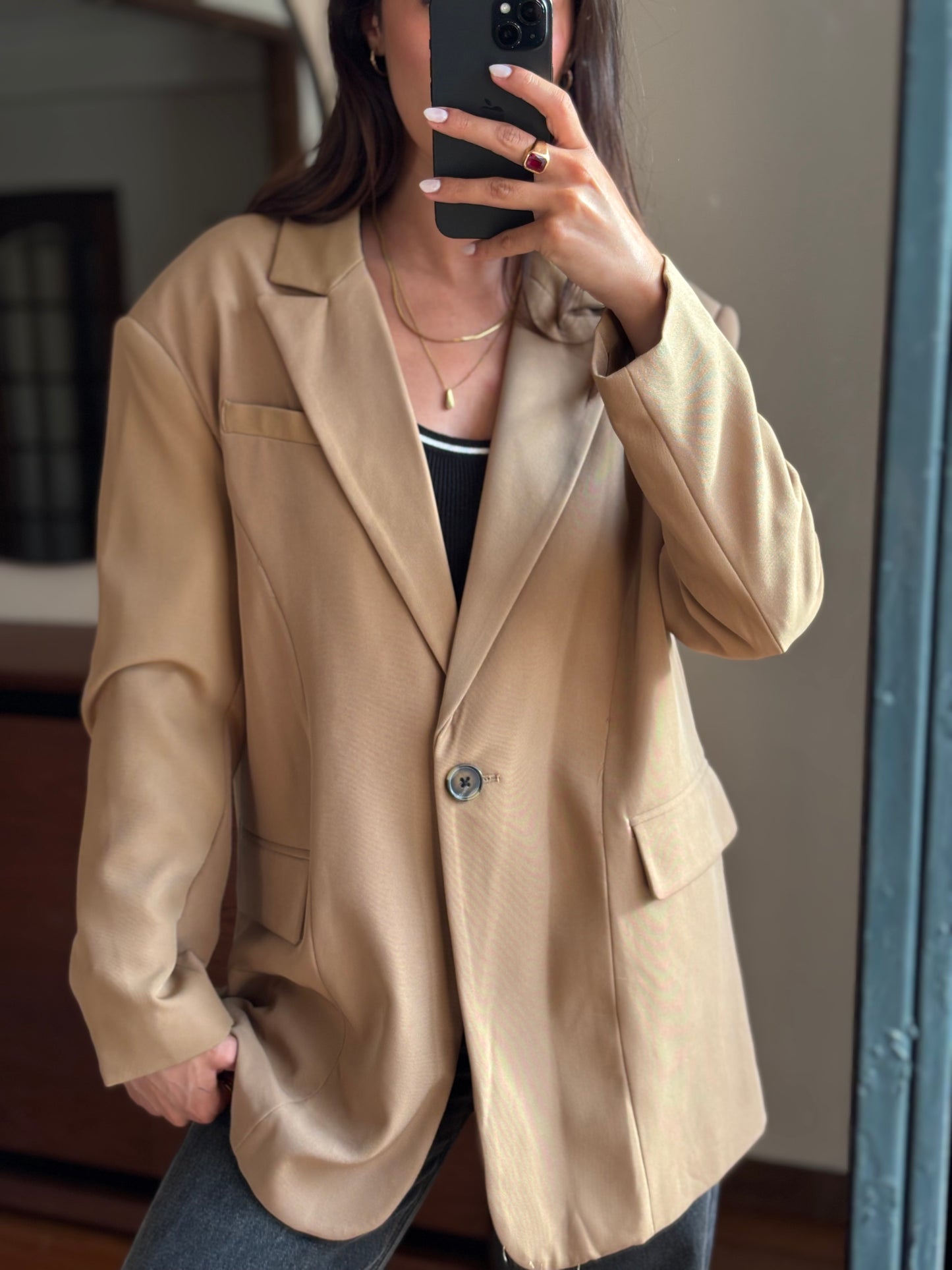 Blazer Camel Stradivarius