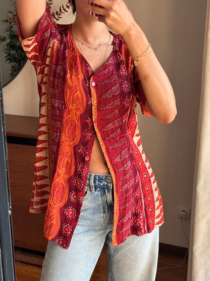 Camisa Vintage Tribal Vermelha