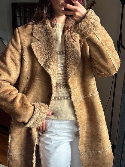Casaco Shearling Camel Vintage